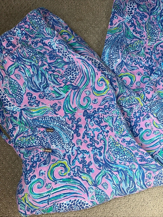 Lilly Pulitzer Pants - EUC! Lilly Pulitzer "we mermaid it" linen pants